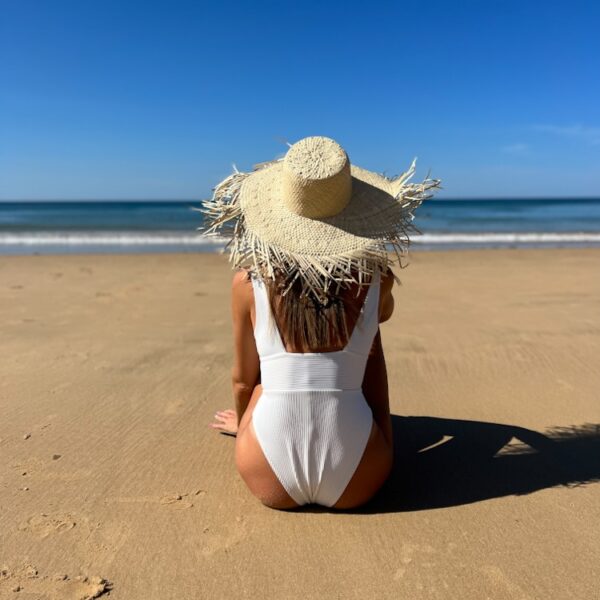 kapelusz słomkowy na plażę