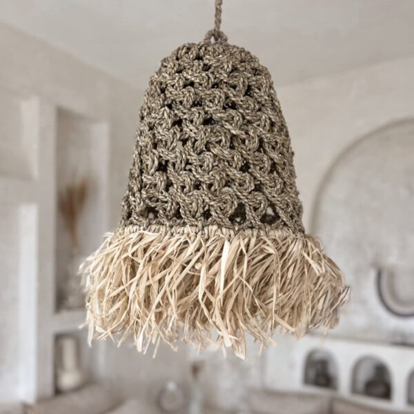 klosz pleciony boho lampa