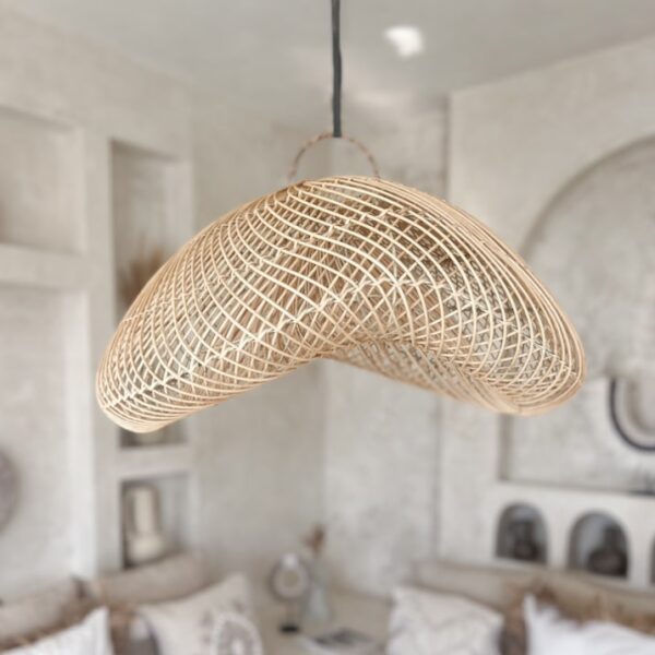 lampa rattanowa wisząca boho