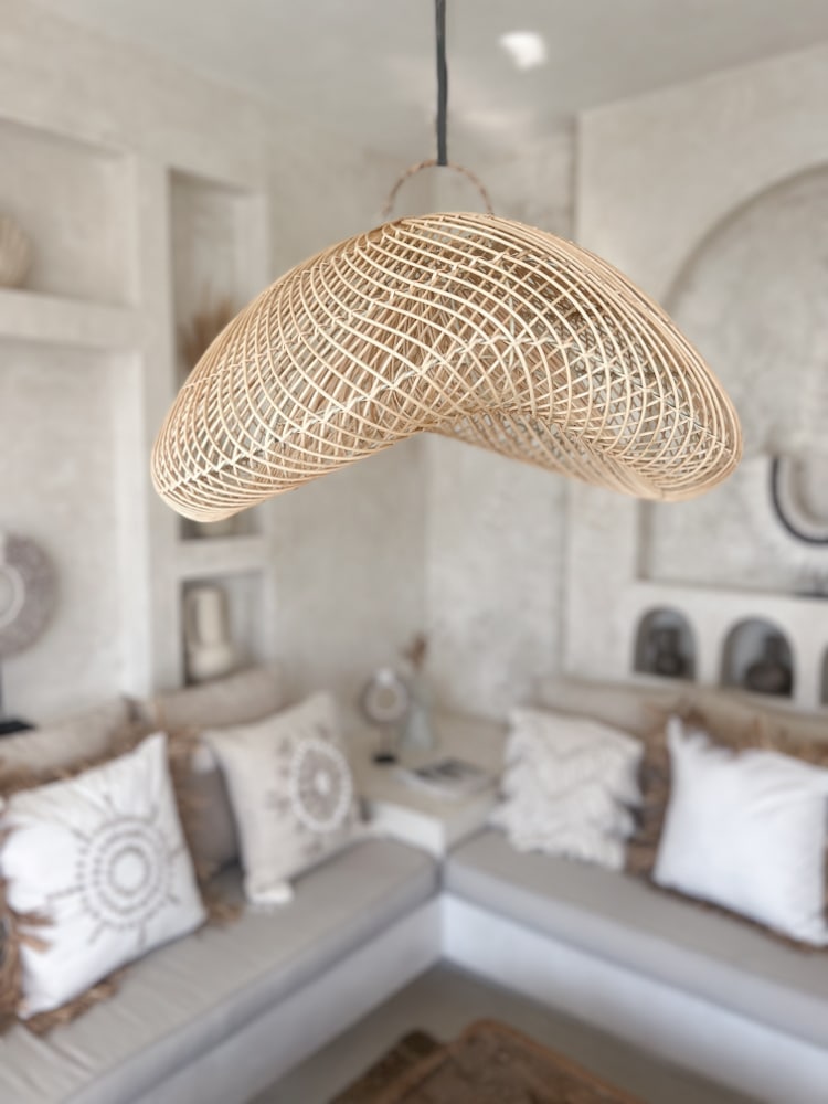 lampa rattanowa wisząca boho