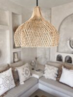 lampa rattanowa wisząca boho