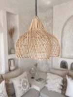 lampa rattanowa wisząca