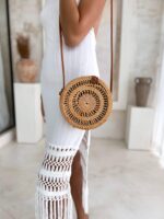 torebka rattanowa okrągła handmade