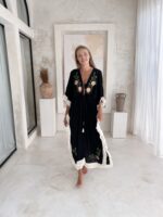 Długa narzutka plażowa boho