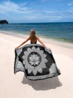 Pareo Plażowe Chusta LOTUS CZARNE - Image 2