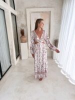 sukienka boho w kwiaty maxi