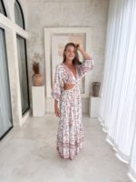 sukienka boho w kwiaty maxi