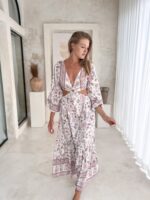 sukienka boho w kwiaty maxi