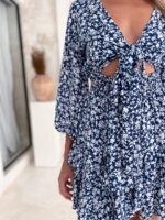 sukienka boho krótka w kwiatowa