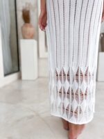 Biała sukienka wiązana pleciona boho