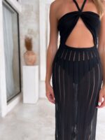 plażowa długa czarna sukienka