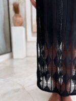 długa czarna sukienka w stylu boho