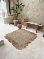 dywan z rafii kwadratowy boho