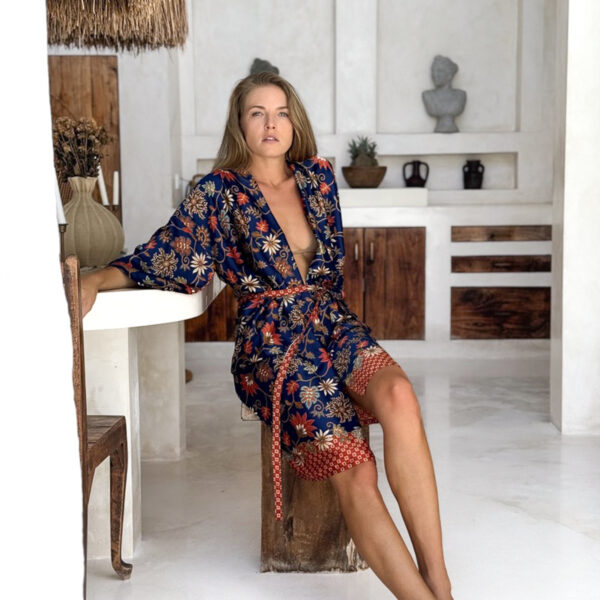 narzutka plażowa szlafrok kimono