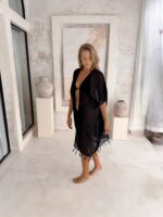 czarna tunika plażowa boho
