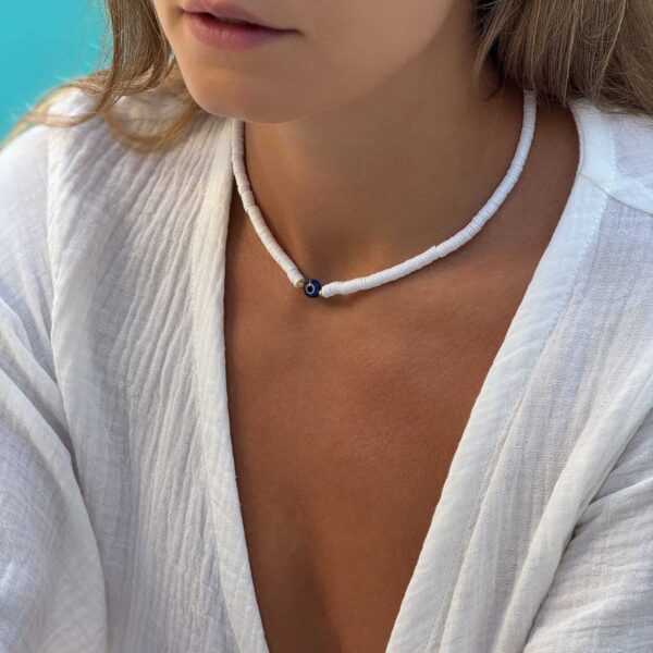 naszyjnik choker biały fimo
