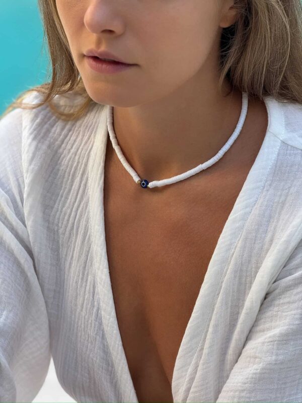 naszyjnik choker biały fimo