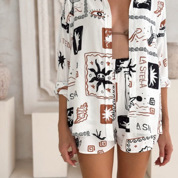 komplet damski z krótkimi spodenkami