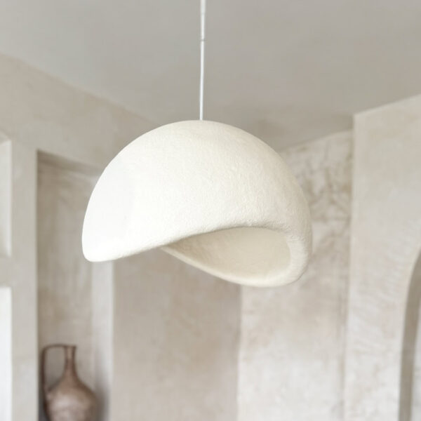 lampa stone biała japandi