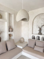 beżowa lampa wabi sabi